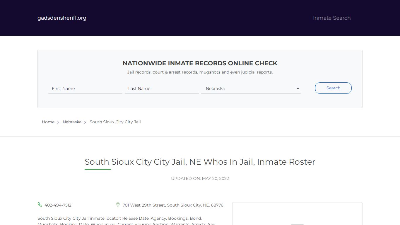 South Sioux City City Jail, NE Inmate Roster, Whos In Jail